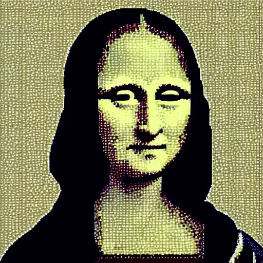 Image similar to a qr-code pattern that looks like Mona lisa