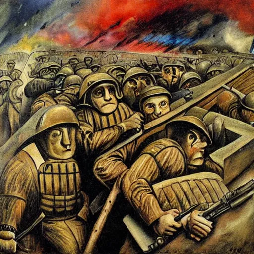 Image similar to war in the trenches by otto dix