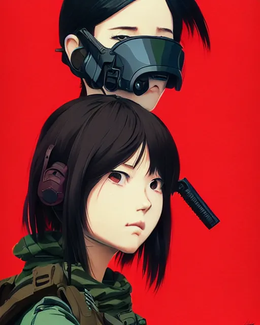 Image similar to girl wearing tactical gear | | very very anime!!!, fine - face, audrey plaza, realistic shaded perfect face, fine details. anime. realistic shaded lighting poster by ilya kuvshinov katsuhiro otomo ghost - in - the - shell, magali villeneuve, artgerm, jeremy lipkin and michael garmash and rob rey