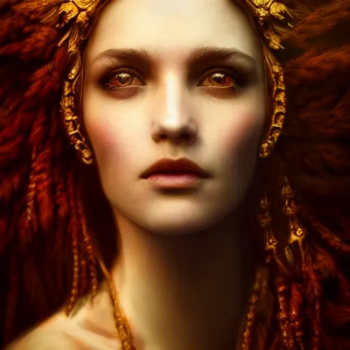 Image similar to majestic gracious regal seductive persephone portrait, ancient greece, atmospheric lighting, painted, menacing, intricate, volumetric lighting, beautiful, rich deep colours masterpiece, golden hour, sharp focus, ultra detailed, by leesha hannigan, ross tran, thierry doizon, kai carpenter, ignacio fernandez rios