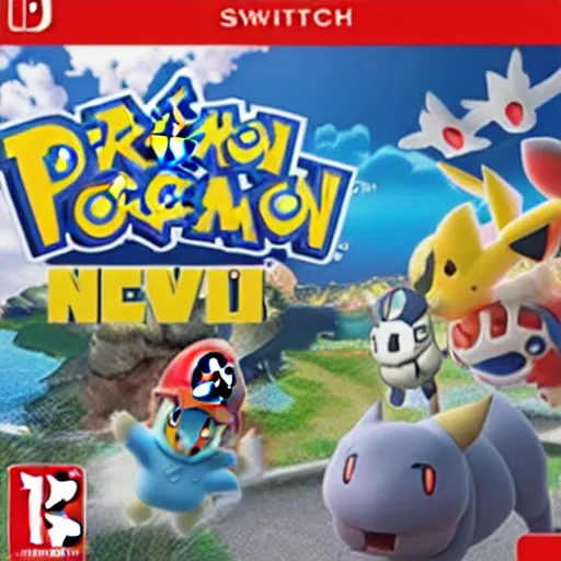 Prompt: nintendo switch cover of the newest pokémon game