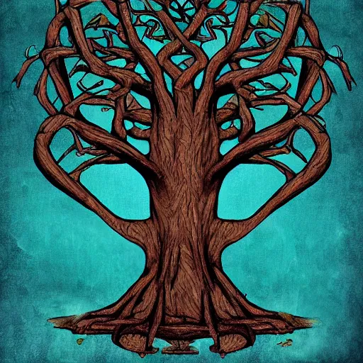 Image similar to Tree of Death, digital art