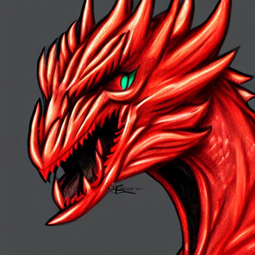 Prompt: an anthropomorphic red dragon, profile picture commission on furaffinity, deviant art, digital art