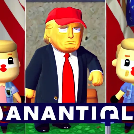 Image similar to donald trump in animal crossing