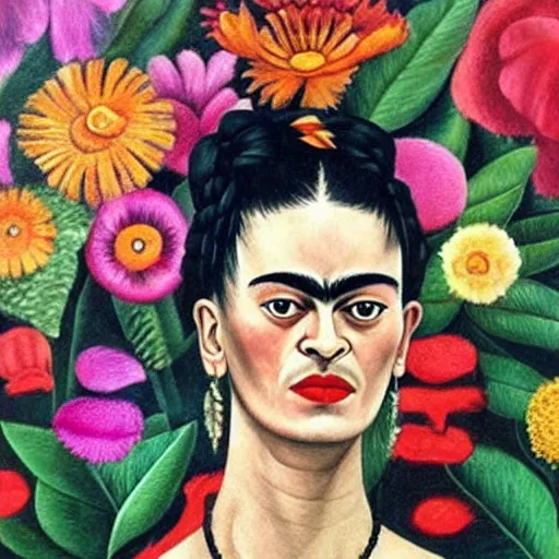 Image similar to art by Frida Kahlo