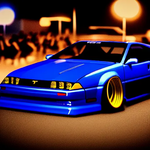 Image similar to a car 300ZX turbo drift at illegal car meet, Saitama prefecture, midnight mist lights, cinematic color, photorealistic, highly detailed wheels, highly detailed