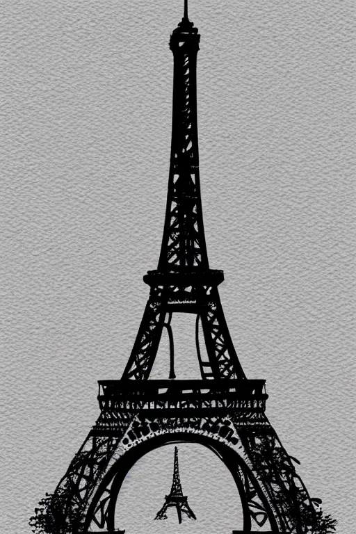 Prompt: minimalist watercolor art of the eiffel tower, illustration, vector art