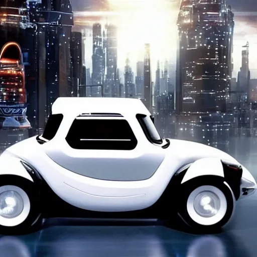 Image similar to epic Renault 4 cars in the Movie TRON (2010)