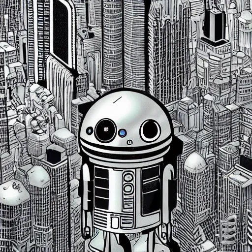 Prompt: portrait of a droid from mars amongst an extraterrestrial cityscape, intricate detail, hyperrealistic