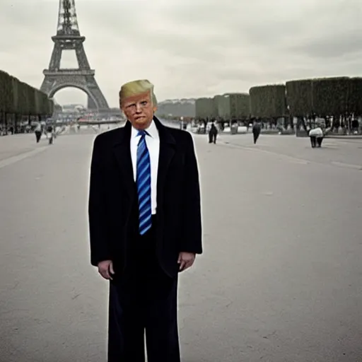 Image similar to donald trump in paris, photo by anne liebovitz