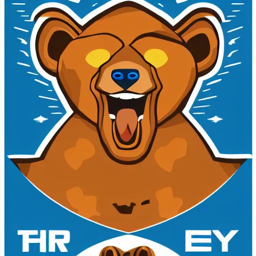 Image similar to Propaganda poster of a army bear, sticker, highly detailed, colorful, illustration, drama, smooth and clean vector curves, no jagged lines, vector art, smooth