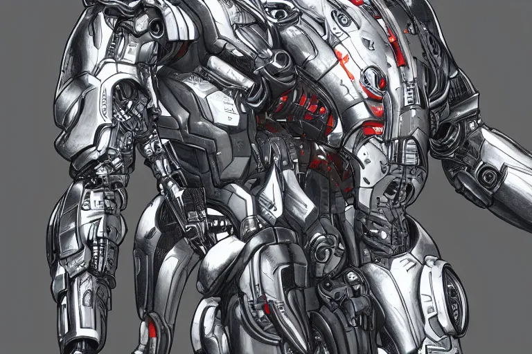 Prompt: “ a extremely detailed stunning drawings of cyborg by allen william on artstation ”