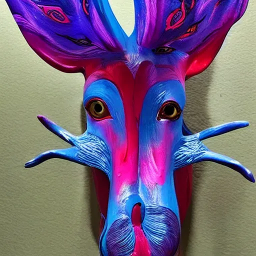 Image similar to psychedelic animal sculptures