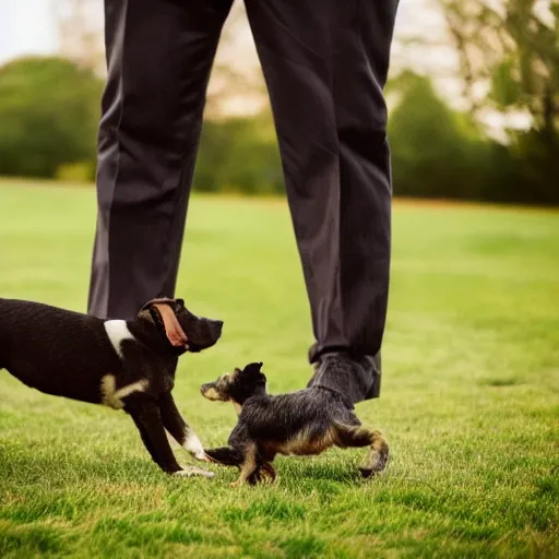 Image similar to Ultra high quality photograph of two dogs dapping up