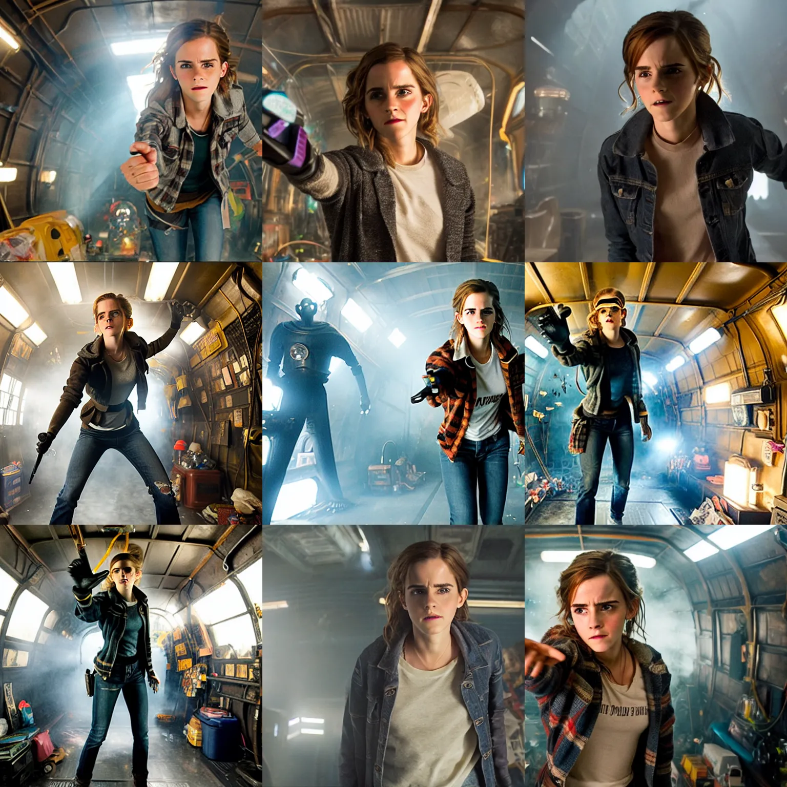 Prompt: Movie still of Emma Watson in Ready Player One