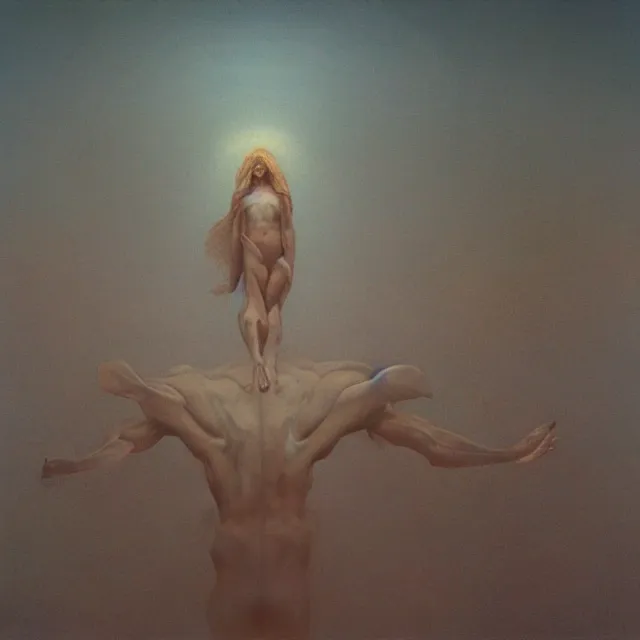 Image similar to Boreas by Zdzisław Beksiński, oil on canvas