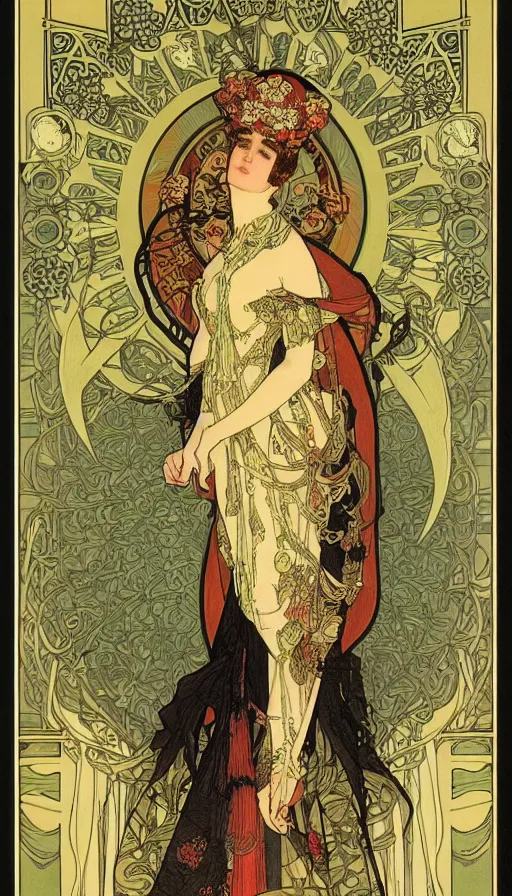 Prompt: the empress by mucha