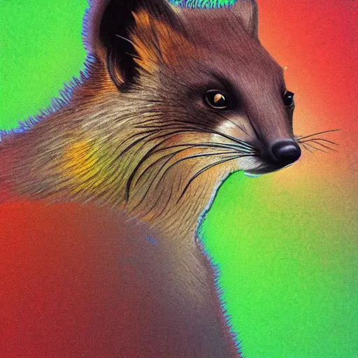 Prompt: pine marten glitch art, digital art, trending on artstation