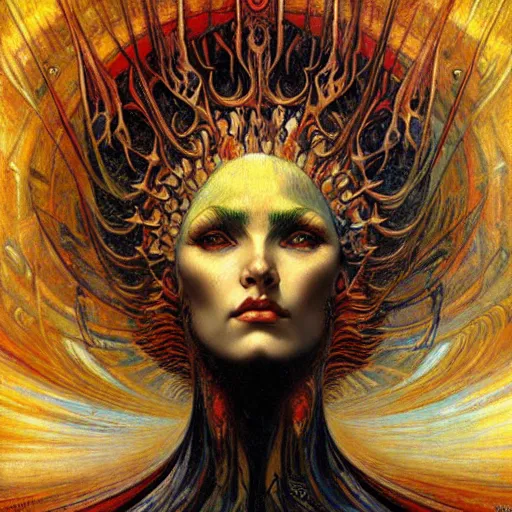 Image similar to Divine Chaos Engine by Karol Bak, Jean Delville, and Vincent Van Gogh