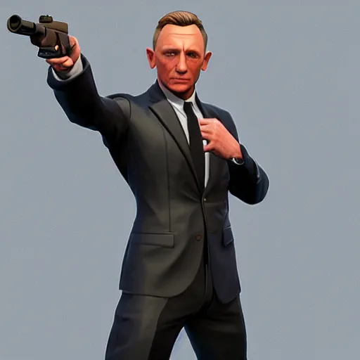 Prompt: daniel craig as a 3 d fortnite character