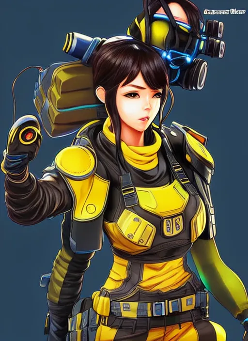 Image similar to Bumble Bee in apex legends as an anime character digital illustration portrait design by Ross Tran, artgerm detailed, soft lighting