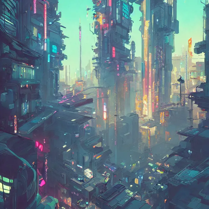 Prompt: a beautiful painting of a cyberpunk city by sergey kolesov and pascal blanche and greg rutkowski and sachin teng. in style of digital art. colorful comic, symmetry, hyper detailed. octane render. trending on artstation