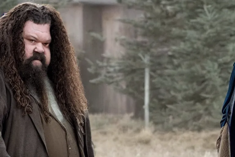 Prompt: still of Hagrid in Breaking Bad