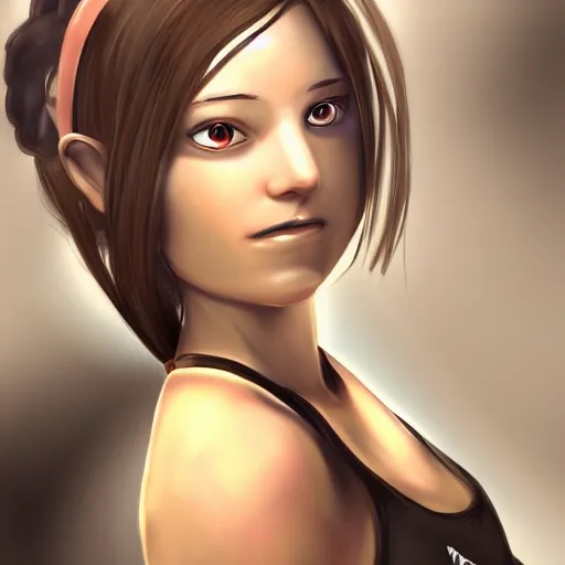 Prompt: portrait of chell from portal