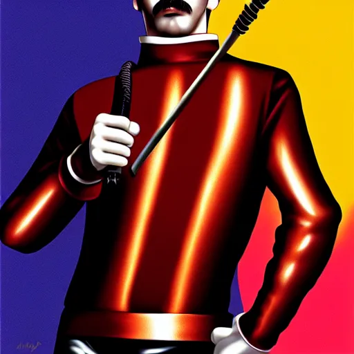 Image similar to freddy mercury by clyde caldwell, ilya kuvshinov, rossdraw, very detailed