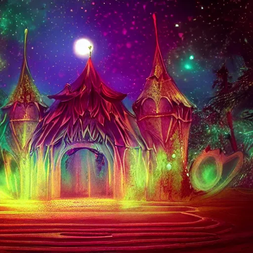 Prompt: crystal moon palace, magical, fantasy, glowy, light, digital art, lowfi