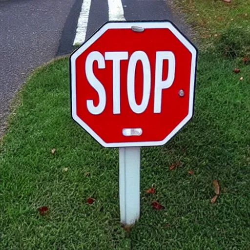 Prompt: “ a really weird stop sign ”