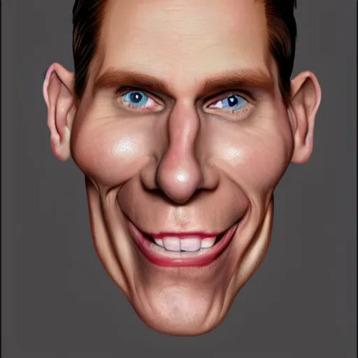 Image similar to Caricature portraits done of Jerma, realistic, hyperrealistic, very realistic, highly detailed, very detailed, extremely detailed, detailed, oil painting, digital art, trending on artstation