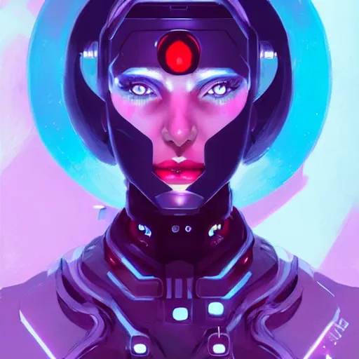 Image similar to symmetrical portrait of a beautiful cybernetic woman hal 9 0 0 0 by pete mohrbacher and guweiz and josan gonzalez, graphic novel, artstation, deviantart, pinterest, 4 k uhd image