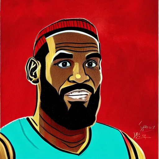 Image similar to portrait of lebron james by dr seuss