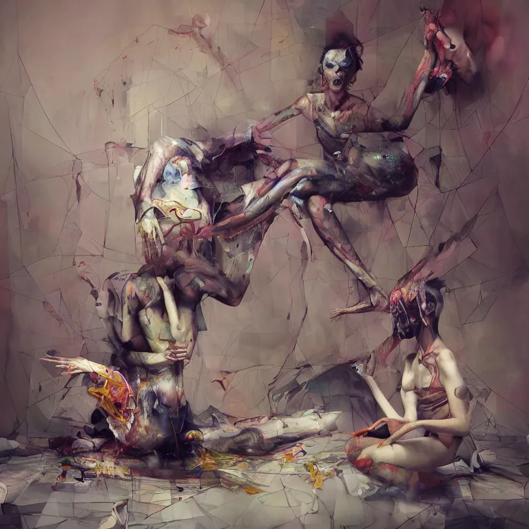 Image similar to king's disease in the style of adrian ghenie, 3 d render, esao andrews, jenny saville, surrealism, dark art by james jean, ross tran, optical illusions, modern cubism