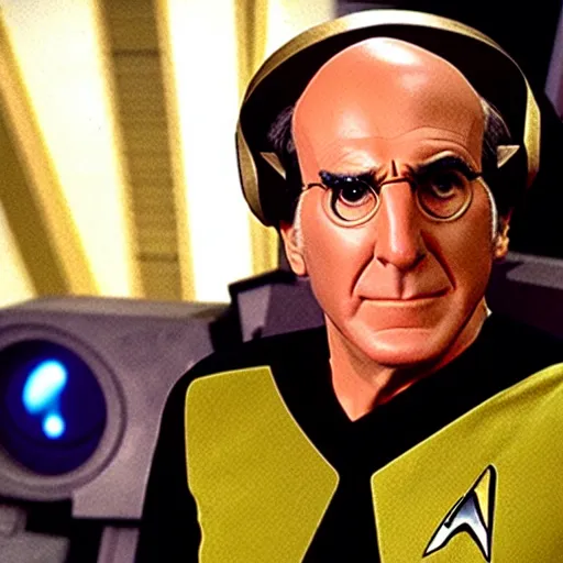 Image similar to “ still of star trek the next generation. larry david as captain on the bridge of the enteprise, 4 k ” w - 1 0 2 4