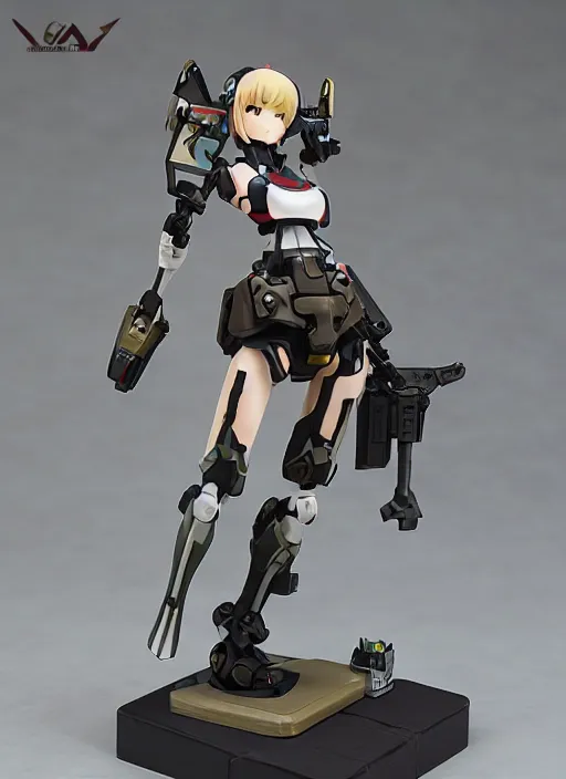 Prompt: toy design,mecha Armor, portrait of the action figure of a girl, girls frontline style, anime figma figure, studio photo, flight squadron insignia, realistic military gear, 70mm lens,