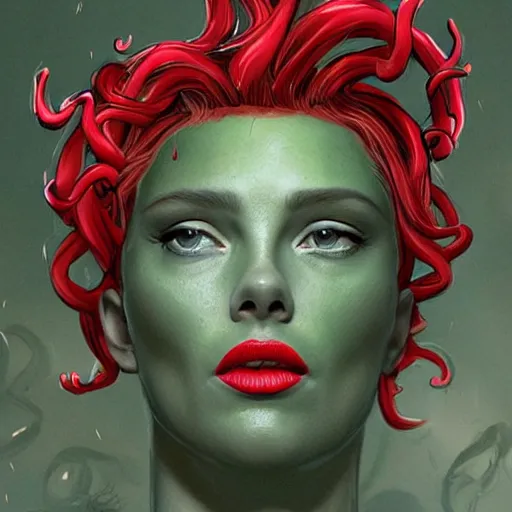 Image similar to medusa as scarlett johanson