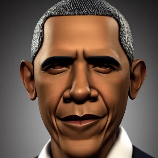 Image similar to Barack Obama animatronic, octane render, studio lighting, 35mm lens, high resolution 8k, 3D model,