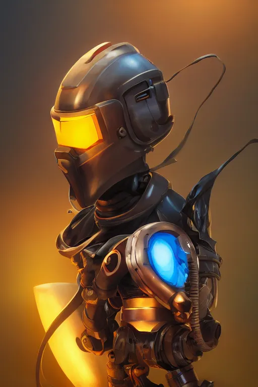 Image similar to epic mask helmet robot ninja portrait stylized as fornite style game design fanart by concept artist gervasio canda, behance hd by jesper ejsing, by rhads, makoto shinkai and lois van baarle, ilya kuvshinov, rossdraws global illumination radiating a glowing aura global illumination ray tracing hdr render in unreal engine 5