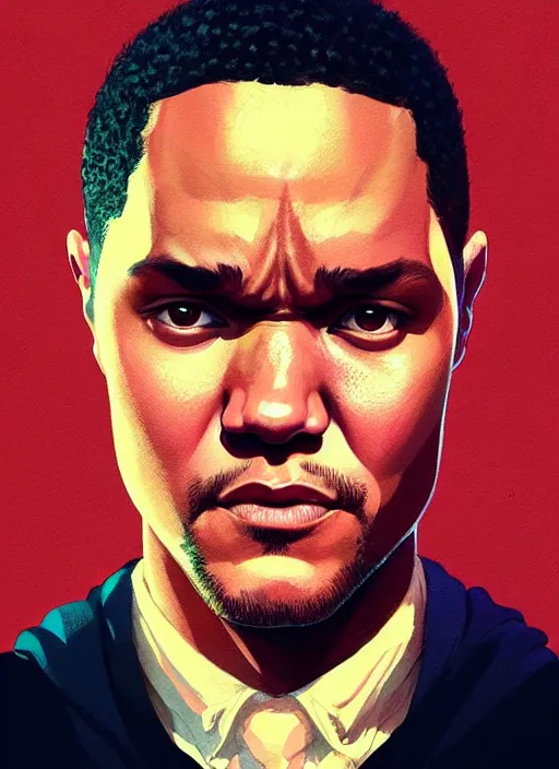 Prompt: dream highly detailed portrait of trevor noah, magnificent, photographic realistic background, by atey ghailan, by greg rutkowski, by greg tocchini, by james gilleard, by joe fenton, by kaethe butcher, trending on instagram, award winning details