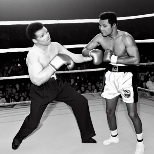 Image similar to betty white boxing muhammad ali