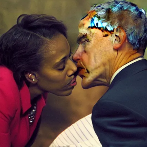 Image similar to obama kissing omar little, cctv footage