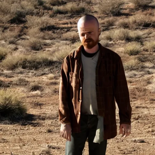 Image similar to Live Action Still of Aaron Paul dressed as and playing Walter White in Breaking Bad, real life, hyperrealistic, ultra realistic, realistic, highly detailed, epic, HD quality, 8k resolution, body and headshot, film still