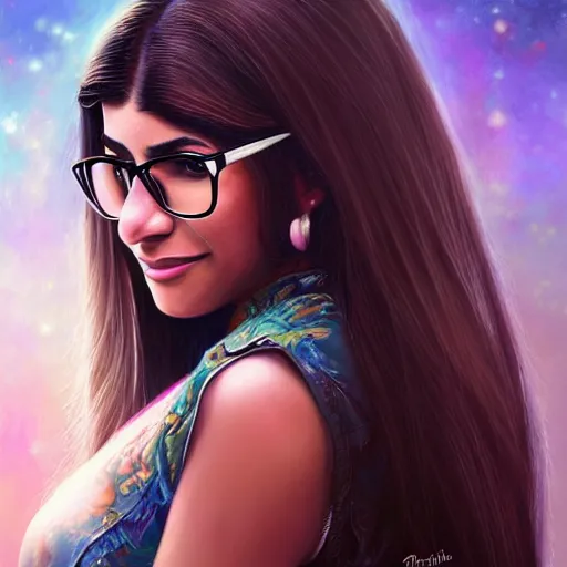 Image similar to mia khalifa as teen girl, long hair, gorgeous, amazing, elegant, intricate, highly detailed, digital painting, artstation, concept art, sharp focus, illustration, art by Ross tran