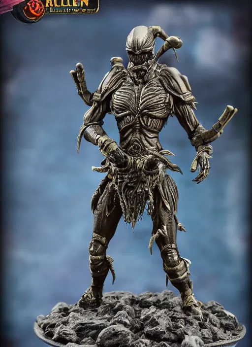 Image similar to 80mm resin detailed miniature of a Alien warrior, Product Introduction Photos, 4K, Front view, Full body