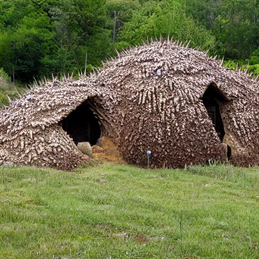 Image similar to Spikey house, organic, earth, mud