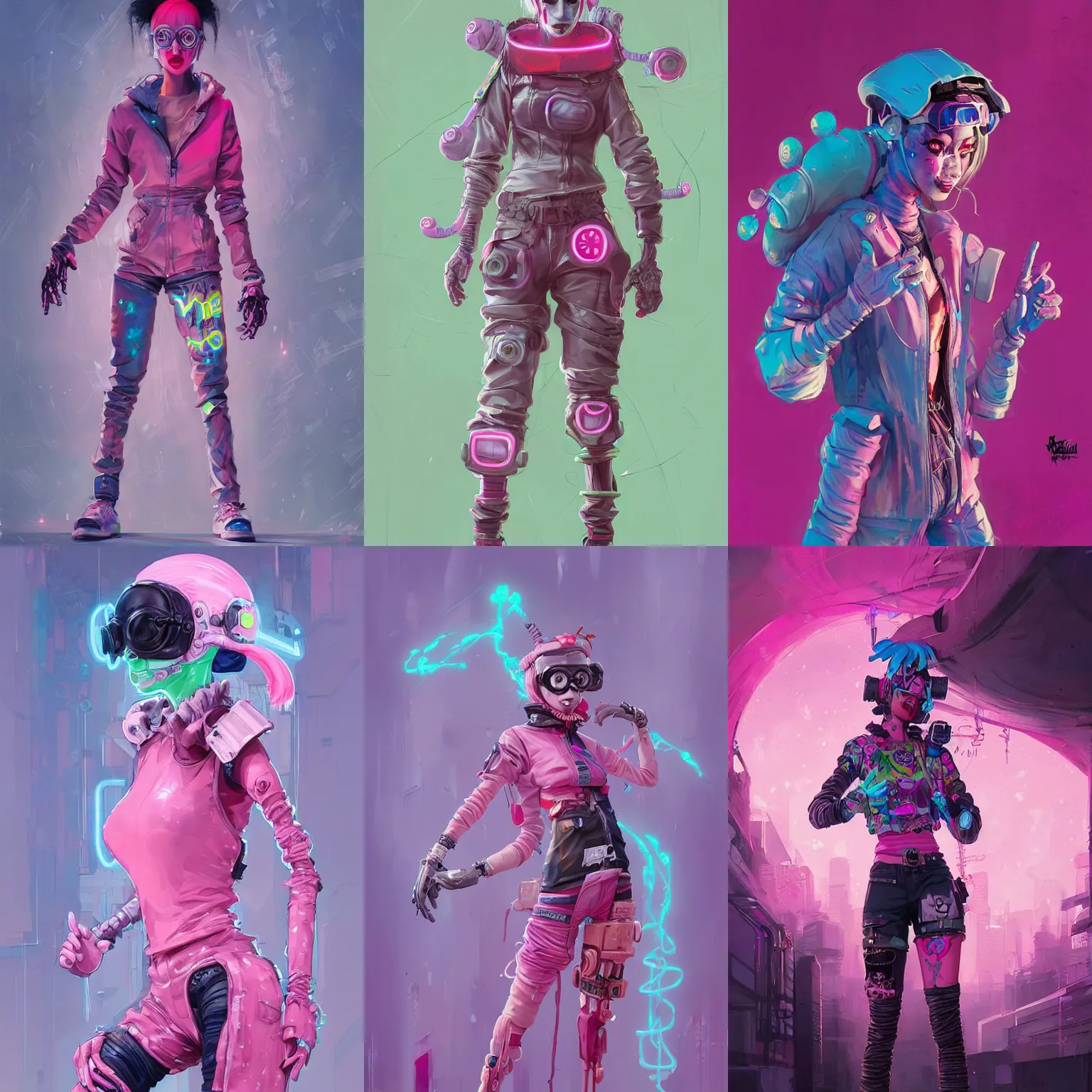 Prompt: cyberpunk clown girl made of pink slime, cartoon, wearing cyberpunk intricate streetwear, transparent, behance hd artstation by jesper ejsing by rhads, makoto shinkai and lois van baarle, ilya kuvshinov, ossdraws