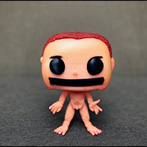 Image similar to funko - pop made of out of glue and meat, hyper realistic 4 k, hd