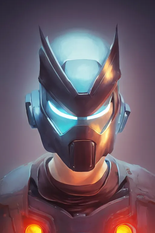 Image similar to epic mask helmet robot ninja portrait stylized as fornite style game design fanart by concept artist gervasio canda, behance hd by jesper ejsing, by rhads, makoto shinkai and lois van baarle, ilya kuvshinov, rossdraws global illumination radiating a glowing aura global illumination ray tracing hdr render in unreal engine 5